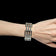 Mexican Sterling Silver Gate Panel Link Bracelet: Signed JS Eagle Stamp Vintage