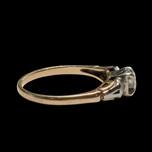 Vintage 14K Yellow and White Gold Diamond Ring Size 6 3/4