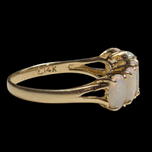 14K Yellow Gold Natural Opal 5 Stone Band Ring Size 6 1/4