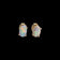 14K Yellow Gold Oval Claw Set Opal Stud Earrings