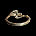 10K Yellow Gold Emerald & Diamond Twist Ring Size 6.5
