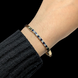 Yellow Gold, Sapphire, and Natural Zircon Bracelet