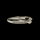 14K White Gold Diamond Bypass / Channel Set Ring Size 7 1/4