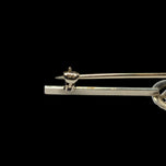 Antique 14K White Gold & Fresh Water Pearl Filigree Bar Brooch