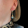 14K Yellow Gold Tahitian Black Pearl & Diamond Drop Hinge Hoop Earrings