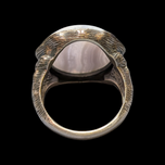 Clyde Duneier Sterling Silver Blue Lace Agate Statement Ring Size 9