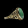 14K Yellow Gold Jadeite Cabochon Filigree Ring Size 8 3/4
