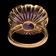 18K Yellow Gold Amethyst and Diamond Statement / Cocktail Ring Size 6 3/4