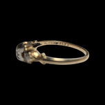 14K Yellow & White Gold & Diamond Art Deco Ring Size 6 3/4