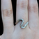 14K White Gold & Diamond Abstract Twisted Textured Ring Size 6 1/4