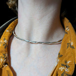 Mexico Sterling Silver Twist / Rope Choker Necklace