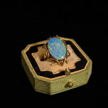 14K Yellow Gold Australian Opal Triplet Ring Size 7