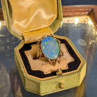 14K Yellow Gold Australian Opal Triplet Ring Size 7