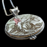 Equestrian Horse / Fox Hunt Themed Johnson Bros Ironstone Pottery Necklace