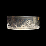 Vintage Silver Victorian Revival Wide Etched Hinge Cuff Bracelet