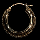 10K Yellow Gold Hoops Twisted Wire Earrings