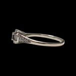 14K White Gold White & Black Diamond Ring Size 7 1/4