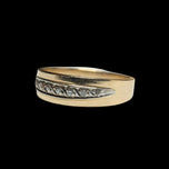 10K Yellow Gold Men's Band Diamond Inset Size 11