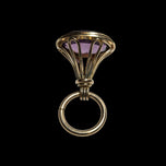 Victorian Gold Filled Open Work Purple Glass Fob