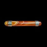 Victorian Era Sterling Silver & Banded Agate Bar Pin / Brooch