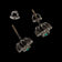 10K White Gold Emerald & Diamond Cluster Screw Back Stud Earrings