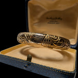 Antique Victorian Gold Filled Scrollwork Rose Gold Bangle Monogrammed "CMG"