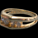 14K Yellow Gold Diamond Channel Set Band Ring Size 9 3/4