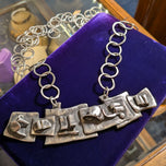 Sterling Silver Roy Leadbeater Canadian Sculptural Artist Link Statement Necklace