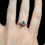14K Yellow Gold Diamond Tanzanite & Diamond Ring Size 7 1/4