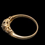 14K Gold Bluebird Diamond Textured Vintage Ring Size 6