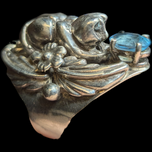 Sterling Silver Carol Felley Aquamarine Cat Ring Size 7