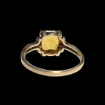 10K Yellow Gold Emerald Cut Synthetic Yellow Sapphire Ring Size 4 3/4