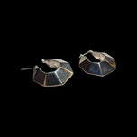 Sterling Silver Modern Chunky Hexagon Geometric Hoops