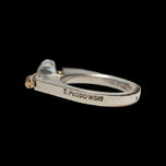 T. Plodowski Sterling Silver, 14K Gold & CZ Tension Set Bypass Solitaire Ring Size 7 1/2