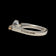 T. Plodowski Sterling Silver, 14K Gold & CZ Tension Set Bypass Solitaire Ring Size 7 1/2