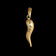 10K Brushed Gold Italian Cornicello Charm / Pendant with Etching
