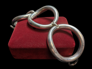 Sterling Silver Large Chain Link Statement Geometric Bracelet