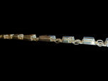 Sterling Silver Black Onyx Panel Link / Gate Bracelet