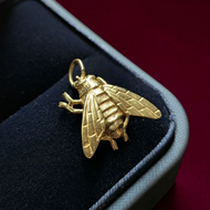 10K Yellow Gold Fly or Bee Bug Charm for Bracelet or Necklace Insect