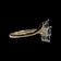 10K Two Tone Diamond & Sapphire Waterfall Bypass Ring Size 7 1/4