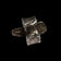 Signed Sterling Silver Modernist / Brutalist Sculptural Laying Woman Figure Ring Adjustable