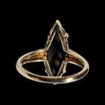 10K Yellow Gold Hematite / Black Alaskan Diamond Ring Size 5.5