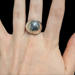 Sterling Silver Etched Dome / Bubble Ring Size 7 1/4