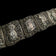 Sterling "S&F" Filigree Storytelling Panel Link Bracelet Asian Figures & Symbols