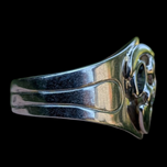 14K White Gold Ruby, Sapphire & Tourmaline Flower and Leaf Design Ring