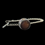 Sterling Silver and Amber Watch Fob With Leaf