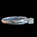 14K White Gold Diamond Trinity Style Ring and Matching Band Claw Set Size 7