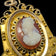 10K Yellow Gold Victorian Era Etruscan Revival Left Facing Cameo Locket / Pendant / Mourning Piece