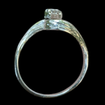 14K White Gold & Diamond Abstract Twisted Textured Ring Size 6 1/4