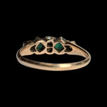 Antique 10K Gold Green Garnet Doublets & Seed Pearl Ring Size 5.5